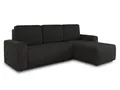 Produktbild: Sofnet Ecksofa Roma L mit Schlaffunktion und Bettkasten - Cord Stoff - L-Form Couch, Polstersofa, Schlafsofa, Sofagarnitur - Ottomane Universal (Schwarz (Poso 135))