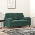 Produktbild: vidaXL 2-Sitzer-Sofa mit Zierkissen Dunkelgrün 120 cm Samt