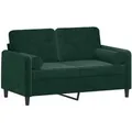 Produktbild: vidaXL 2-Sitzer-Sofa mit Zierkissen Dunkelgrün 120 cm Samt 3200873