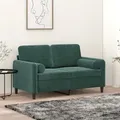 Produktbild: 2-sitzer Sofa Mit Dunkelgrünen Kissen 120 Cm Aus Samt