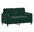 Produktbild: vidaXL Sofa 2-Sitzer-Sofa mit Zierkissen Dunkelgrün 120 cm Samt, 1 Teile