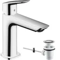 Produktbild: hansgrohe Waschtischarmatur Logis, Wasserhahn Bad mit Auslauf Höhe 110 mm, mit Zugstange, Badarmatur wassersparend, Chrom