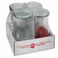 Produktbild: WECK 4T7-63 Saftflasche 1/4L inkl. Ringe und Klammern, klar/rot/silber (4er Pack