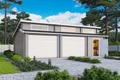 Produktbild: Garage Stufendach 44 mm Hawaii mit Sektionaltor grau 820x520 cm Lasita