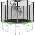 Produktbild: KINETIC SPORTS Trampolin Outdoor Salto Ø 183/244/305/366/400/430/490 cm - Kindertrampolin Gartentrampolin Set mit Leiter, Netz, Randpolster, USA Sprungtuch, bis zu 160kg
