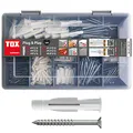 Produktbild: TOX Sortimentskoffer Plug & Play Dübel Set mit Allzweckdübel TRIKA 5x31 mm (60, 6x36 mm (70, 8x51 mm (30 St.) + passende Schrauben, für nahezu alle Baustoffe, 320-tlg, 01190101