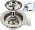 Produktbild: tecuro Spülen-Siebkorbventil Ø 114 mm (3 1/2 Zoll) x Abgang seitlich 1 Zoll (Ø 25 mm)