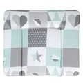 Produktbild: roba Wickelauflage Happy Patch - 85 x 75 cm - PU beschichtete Wickelunterlage - Wickeltischauflage in Mint / Grau / Weiß