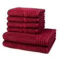 Produktbild: Vossen - 6 teiliges Frottier-Set - Vienna Style Supersoft (4 X Handtuch 2 X Duschtuch im Set) - 620 g/m2 - Baumwolle - Frottee - saugstark - weich und flauschig - Rubin