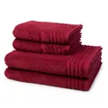 Produktbild: Vossen - 4 teiliges Frottier-Set - Vienna Style Supersoft (2 X Handtuch 2 X Duschtuch im Set) - 620 g/m2 - Baumwolle - Frottee - saugstark - weich und flauschig - Rubin