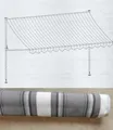 Produktbild: Angerer Klemmmarkise 400cm Markise Balkon Terrasse Sonnenschutz Grau Weiß /31