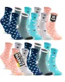 Produktbild: 10 Paar Kinder Socken Jungen & Mädchen Baumwolle Kindersocken 54377 (35-38)