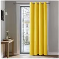 Produktbild: Deconovo Verdunkelungsvorhang Blickdichter Vorhang mit Ösen Gardinen Wohnzimmer 1 Stück, Verdunkelung Lärmschutz Thermogardine Dicke Vorhänge Kälteschutz gelb 140 cm x 240 cm