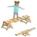 Produktbild: AIYAPLAY 2 In 1 Balance Wippe Kinder, Schwebebalken aus Holz, Wippe Schaukelwippe Garten, Balance Board für drinnen und draußen, Equilibrium für Kinder, Equilibrium Spielgeräte 133 x 38 x 24 cm