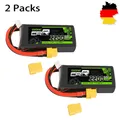 Produktbild: 2X OVONIC 7,4V 50C 2200mAh 2S Lipo-Akku mit XT60 für for traxxas 1/16 Auto-LKW