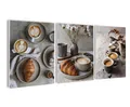 Produktbild: artissimo Mehrteilige Bilder Bilderset 3er-Set, Deko Küche, Wandbilder-Set, Bilder Kaffee grau, modernes Küchenbild: vintage Coffee