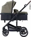 Produktbild: Daliya® NEOMOVE 2in1 Kinderwagen | Babywanne & Sportsitz in einem | Buggy | Alu-Rahmen Reisekinderwagen | Kombikinderwagen mit großen Einkaufskorb | für Stadt und Gelände | Sicher & Komfortabel (Rahmen: Schwarz, Stoff: Braun)