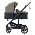 Produktbild: Daliya® NEOMOVE 2in1 Kombi-Kinderwagen | Buggy | klappbare Babywanne und Sportsitz | Große Räder | Rückenlehne stufenlos | Leichter Alu-Rahmen | Großer Einkaufskorb (Schwarz-Braun)