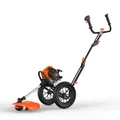 Produktbild: FUXTEC Benzin Motorsense auf Rädern FX-FSR162 mit 62 cc - große Lufträder & 3,5 PS Leistung – 2-Takt Rasentrimmer/Trimmer, Freischneider mit Faden