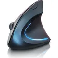 Produktbild: TITANWOLF - Maus Vertikal Wireless - ergonomische Funk Vertikalmaus 2,4 Ghz - USB Vertical Mouse – Funkmaus ergonomisches Design - armschonend - ... - Schwarz