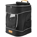 Produktbild: CADOCA® Haustierrucksack bis 12 kg verstellbare Gurte faltbar Kurzleine Haustier Tragetasche Hunderucksack Katzenrucksack Katze Hund Rucksack Schwarz