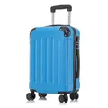 Produktbild: yonsly Koffer Suitcase M Blau, Trolley Reisekoffer, Rollkoffer Handgepäck, Kabinenkoffer mit 4 Rollen 360°, Hartschalenreisekoffer, Zahlenschloss, Weicher Gummigriff