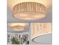 Produktbild: hofstein Deckenleuchte Deckenlampe aus Metall/Seegras/Stoff/Kunststoff in Beige/Weiß, Deckenleuchte im modernen Boho-Design, Ø 50 cm, E27