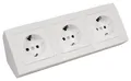 Produktbild: Aufbau Steckdosenblock Flair, 3-fach Schutzkontakt, weiß