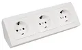 Produktbild: MC POWER - Steckdosenblock Unterbausteckdosen | Flair | 3-Fach Schutzkontaktsteckdosen, 15cm Kabel mit Lüsterklemme, 250V~ / 16A, Aufbau, weiß matt