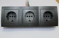 Produktbild: Tischsteckdose - Ecksteckdosen Steckdosenblock Anthrazit 3-fach - 250V/16A - 45°
