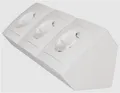 Produktbild: Tischsteckdose - Ecksteckdosen für Küche Büro . WEISS 3-fach - 250V 3600W - 45°