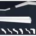 Produktbild: Marbet Design - Stuckleisten xps Styropor weiß 2 Meter Deckenleisten Wandleisten E-Leisten Modelle: E-3 / 22x25mm, 2 Meter / 1 Leiste