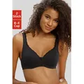 Produktbild: T-Shirt-BH PETITE FLEUR, Damen, Gr. 90, Cup E, schwarz (schwarz, weiß), Jersey, Obermaterial: 85% Baumwolle, 10% Polyamid, 5% Elasthan, BHs BH Bügel-BH Dirndl-BH T-Shirt-BH, mit ungefütterten, nahtlosen Cups, aus Baumwollqualität