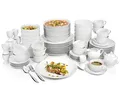 Produktbild: SÄNGER | Tafelservice New Port weiß, 86-teiliges Geschirrset aus Porzellan für 12 Personen, Komplettset, Teller Set in Weiß | PREMIUM COLLECTION