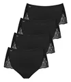 Produktbild: Sloggi Damen Pure Sense Luxe Maxi Slips Microfibre 1018306 4er Pack, Farbe:Schwarz, Wäschegröße:38, Artikel:-0004/04 Black