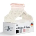 Produktbild: Blumtal Kleiderbügel 50 Stück - Kleiderbügel Samt 360° drehbar und belastbar - Kleiderbügel platzsparend und rutschfest - Kleiderbügel Weiß mit Samtbezug - Samtbügel/Velvet Hangers - Hemdenbügel Weiß