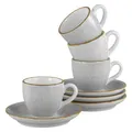 Produktbild: CreaTable 34035 Vintage Nature Stein 8-tlg. Geschirrset Espresso Set Porzellan