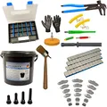 Produktbild: 336 tlg. Reifen-Montage-Paste-Schwarz-Set Auswucht-Klebegewichte Gummiventile Wekzeug Set Folienradierer Ventildreher Ventileinzieher Pinsel