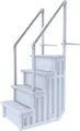 Produktbild: Leiter für Einbaubecken, 4 Sprossen, aus HDPE-Polyethylen - inkl. Gewichte - Pool Treppe für Aufstellbecken und eingelassene Schwimmbecken