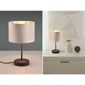 Produktbild: Led Tischleuchte Mit Samt Lampenschirm Beige Gold, Höhe 33cm