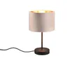 Produktbild: meineWunschleuchte Tischleuchte mit Samt Lampenschirm Beige innen Gold, Höhe 33cm