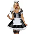 Produktbild: Leg Avenue Kostüm Französisches Dienstmädchen, Sexy Roleplay-Kostüm im glänzenden Satin-Look schwarz M