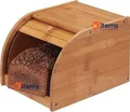 Produktbild: Relaxdays 10024208 Bambus Brot Bin, Roll Vorne Deckel Natürlich 18x20x27 CM Box