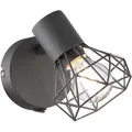 Produktbild: Unbekannt - Wandstrahler ran Grau mit Schalter, Gitterlampe schwenkbar, Breite 8cm