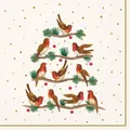 Produktbild: 20 Servietten Let´s sing together Singende Vögel Ast Tiere Weihnachten 33x33cm