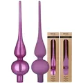 Produktbild: Christbaumspitze Glas 26cm 1 Stück matt / glänzend sort. - Wild Mauve