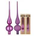 Produktbild: Christbaumspitze Glas 26cm x 1 Stück - matt oder glänzend Sortiert - Große Weihnachtsbaumspitze für Weihnachtsbaum - Christbaumschmuck & Weihnachtsbaumschmuck - Wild Mauve