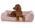 Produktbild: Knuffelwuff orthopädisches Hundebett aus Cord mit Handwebcharakter Nunavut M-L 85 x 63cm Rosa - Abnehmbarer Bezug - waschbar - für große, mittelgroße und kleine Hunde
