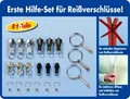 Produktbild: 81-teilig Reißverschluss Reparaturset inkl. Greifringe Zipper Schieber Metall