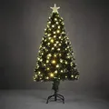 Produktbild: Luca Lighting Künstlicher Weihnachtsbaum mit LED-Beleuchtung – Christmas Tree H150 x Ø65 cm – Sternenförmige Lichter und Gipfel – Grün